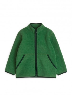 Geaca Arket Fleece Zip Fete Verzi Verzi Inchis | Romania-FHDE72406