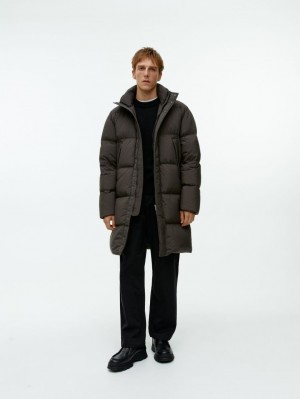 Geaca Arket Long Down Puffer Barbati Maro Inchis | Romania-KPHX40961