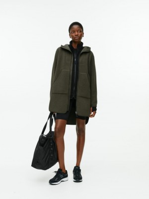Geaca Arket Long Fleece Dama Verzi Inchis | Romania-TGAZ27053