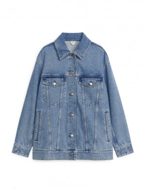 Geaca Arket Oversized Denim Dama Albastri | Romania-SAOF94678