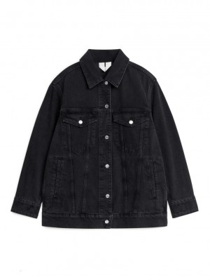 Geaca Arket Oversized Denim Dama Negrii | Romania-IXYE28609
