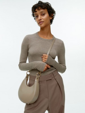 Geanta Crossbody Arket Half Moon Piele Dama Bej | Romania-PRHN76450