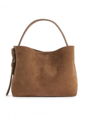 Geanta Crossbody Arket Piele Intoarsa Dama Maro | Romania-WKDG79280