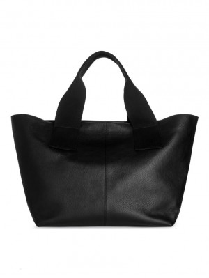 Geanta Tote Arket Piele Dama Negrii | Romania-QRDZ76425