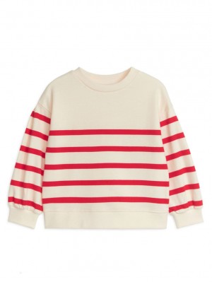 Hanorac Arket Puff Sleeve Fete Albi Rosii | Romania-DMUK76895