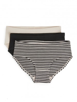 Lenjerie Arket Bumbac Jersey Briefs Fete Negrii Bej | Romania-YFPW90523