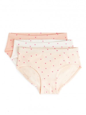 Lenjerie Arket Bumbac Jersey Briefs Fete Albi Roz Bej | Romania-NBPS10983