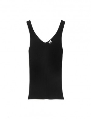 Maiou Arket Rib-Knit Dama Negrii | Romania-TOJP73528