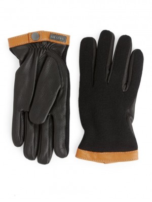 Manusi Arket Hestra Deerskin Lână Tricot Barbati Negrii Bej | Romania-PXGM06389