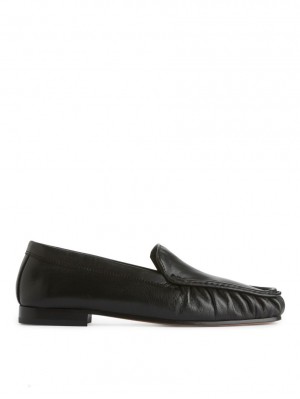 Mocasini Arket Piele Dama Negrii | Romania-APCW20357