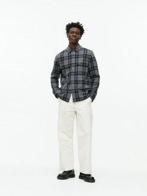 Overshirt Arket Lână Blend Barbati Gri Albastri Inchis | Romania-UKMH91023