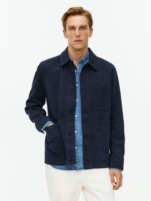 Overshirt Arket Overdyed Twill Barbati Albastri Inchis | Romania-BEJZ61803
