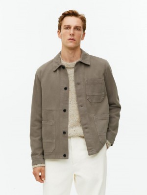 Overshirt Arket Overdyed Twill Barbati Kaki Verzi | Romania-UQJM57201
