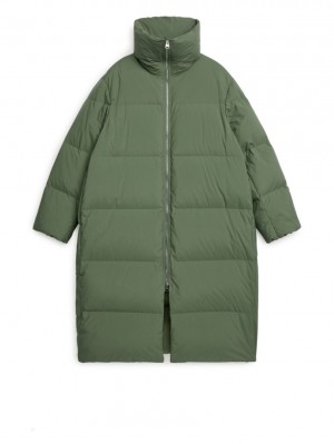 Palton Arket Oversized Down Dama Kaki Verzi | Romania-NRSP10653