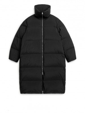 Palton Arket Oversized Down Dama Negrii | Romania-AIPK72531