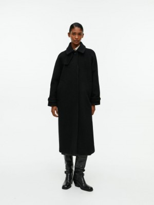 Palton Arket Oversized Lână Dama Negrii | Romania-ZXHI62541