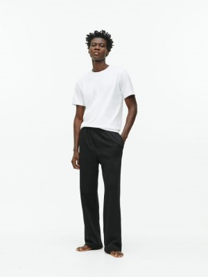 Pantaloni Arket Bumbac Jersey Barbati Negrii | Romania-FJLB64301