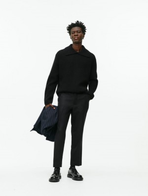Pantaloni Arket Cropped Tapered Lână Barbati Negrii | Romania-VOJA86230