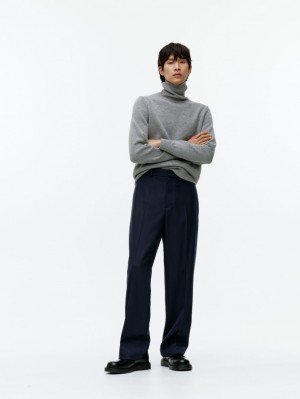 Pantaloni Arket Drept-Fit Twill Barbati Albastri Inchis | Romania-OFSH40182