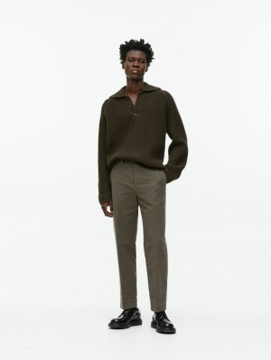 Pantaloni Arket Dressed Bumbac Barbati Maro | Romania-VCHX98756