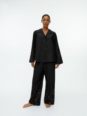 Pantaloni Arket Embroidered Dama Negrii | Romania-AXLE52780