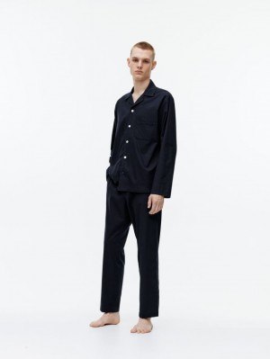 Pantaloni Arket Flannel Pyjama Barbati Bleumarin Albastri | Romania-LIYB90281