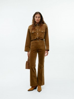 Pantaloni Arket Flared Corduroy Dama Rosii Maro | Romania-QKYV45817