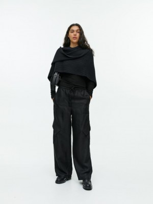 Pantaloni Arket Fluid Cargo Dama Negrii | Romania-XOAU63092