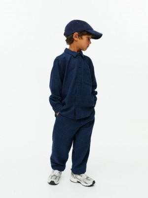 Pantaloni Arket Gingham Flannel Baieti Albastri | Romania-AIUN46258
