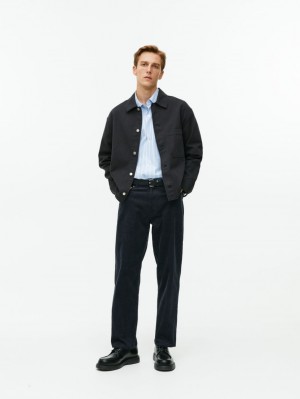 Pantaloni Arket LOOSE Corduroy Barbati Negrii | Romania-PZSV38956