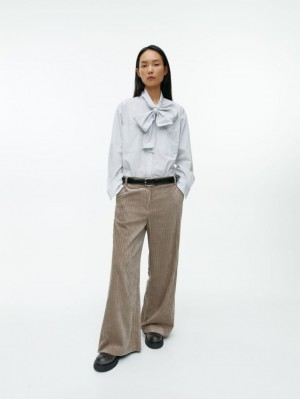Pantaloni Arket Largi Corduroy Dama Gri | Romania-VLTA17846