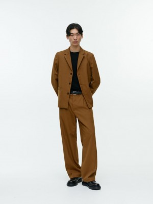 Pantaloni Arket Largi Lână-Blend Barbati Maro | Romania-ZHBV03741
