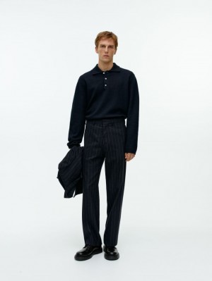 Pantaloni Arket Largi Lână Blend Barbati Bleumarin | Romania-XEOD25937