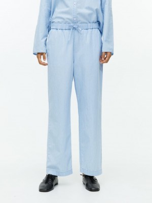 Pantaloni Arket Light Denim Drawstring Dama Albastri | Romania-SBTX83142
