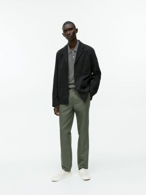 Pantaloni Arket Linen Drawstring Barbati Kaki Verzi | Romania-KTDP01692