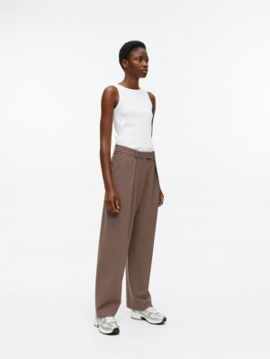 Pantaloni Arket Lână Blend Twill Dama Maro | Romania-LBCE94281