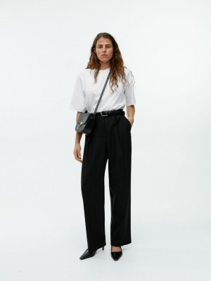 Pantaloni Arket Lână Blend Twill Dama Negrii | Romania-NUQE27395