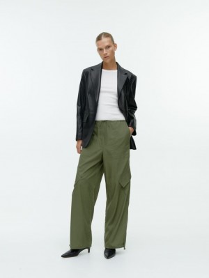 Pantaloni Arket Lyocell Blend Cargo Dama Kaki Verzi | Romania-VGXL92607