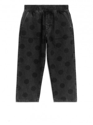 Pantaloni Arket Pull-on Denim Baieti Negrii | Romania-QNPD68245