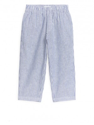 Pantaloni Arket Relaxed Linen Baieti Albastri | Romania-IZUV17908