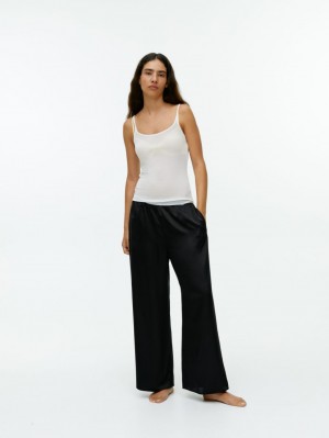 Pantaloni Arket Silk Dama Negrii | Romania-QUTF50426