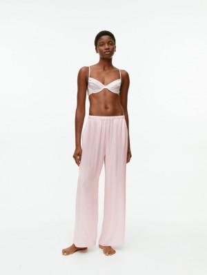 Pantaloni Arket Silk Dama Roz Deschis | Romania-TMBJ78259