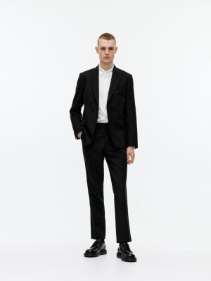 Pantaloni Arket Slim Hopsack-Lână Barbati Negrii | Romania-VGMP02149