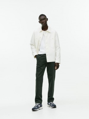 Pantaloni Arket Straigh-Fit Corduroy Chinos Barbati Verzi Inchis | Romania-PRWL29567