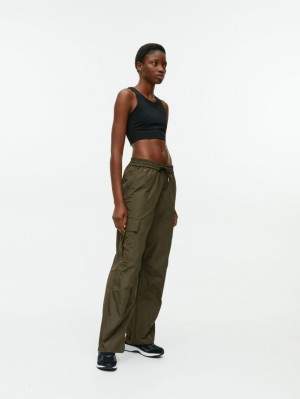 Pantaloni Arket Taffeta Cargo Dama Kaki Inchis Verzi | Romania-GUAP38245