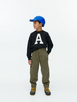 Pantaloni Arket Tapered Bumbac Chinos Baieti Kaki | Romania-ROJH80265