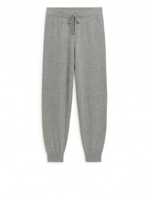Pantaloni Arket Tricotate Cashmere Dama Gri | Romania-QBNX86259