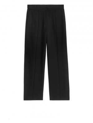 Pantaloni Arket Viscose Lyocell Blend Dama Negrii | Romania-ALMF75680