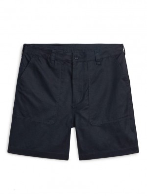 Pantaloni Scurti Arket Bumbac-Linen Utility Barbati Albastri Inchis | Romania-MLBQ71846