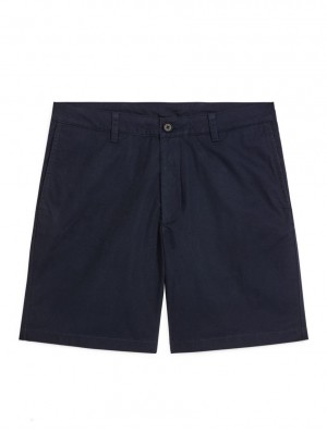 Pantaloni Scurti Arket Bumbac Barbati Albastri Inchis | Romania-NGCJ95172